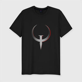 Мужская футболка премиум с принтом Quake Champions - Logo в Екатеринбурге, 92% хлопок, 8% лайкра | приталенный силуэт, круглый вырез ворота, длина до линии бедра, короткий рукав | cq | q1 | q2 | q3 | quake champions | quake live