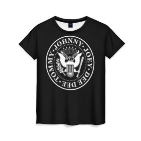 Женская футболка 3D с принтом The Ramones в Екатеринбурге, 100% полиэфир ( синтетическое хлопкоподобное полотно) | прямой крой, круглый вырез горловины, длина до линии бедер | punk | ramones | rock | панк | рамонс | рок