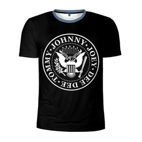 Мужская футболка 3D спортивная с принтом The Ramones в Екатеринбурге, 100% полиэстер с улучшенными характеристиками | приталенный силуэт, круглая горловина, широкие плечи, сужается к линии бедра | punk | ramones | rock | панк | рамонс | рок