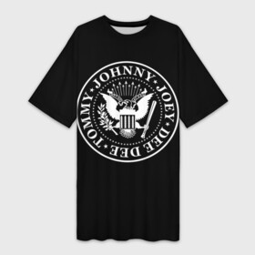 Платье-футболка 3D с принтом The Ramones в Екатеринбурге,  |  | punk | ramones | rock | панк | рамонс | рок