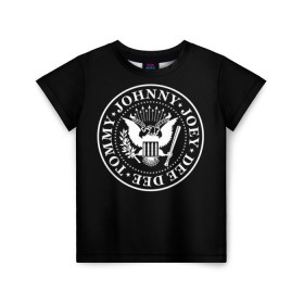 Детская футболка 3D с принтом The Ramones в Екатеринбурге, 100% гипоаллергенный полиэфир | прямой крой, круглый вырез горловины, длина до линии бедер, чуть спущенное плечо, ткань немного тянется | punk | ramones | rock | панк | рамонс | рок