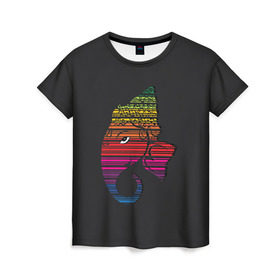 Женская футболка 3D с принтом Индийский слон в Екатеринбурге, 100% полиэфир ( синтетическое хлопкоподобное полотно) | прямой крой, круглый вырез горловины, длина до линии бедер | india | будда | буддизм | индия | орнамент индии | символика индии | слон | хинди | этнический узор