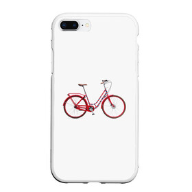 Чехол для iPhone 7Plus/8 Plus матовый с принтом Велосипед в Екатеринбурге, Силикон | Область печати: задняя сторона чехла, без боковых панелей | bicycle | байсикл | велик | красный | москва | педали