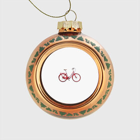 Стеклянный ёлочный шар с принтом Велосипед в Екатеринбурге, Стекло | Диаметр: 80 мм | bicycle | байсикл | велик | красный | москва | педали