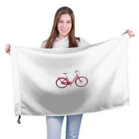 Флаг 3D с принтом Велосипед в Екатеринбурге, 100% полиэстер | плотность ткани — 95 г/м2, размер — 67 х 109 см. Принт наносится с одной стороны | bicycle | байсикл | велик | красный | москва | педали