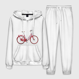 Мужской костюм 3D с принтом Велосипед в Екатеринбурге, 100% полиэстер | Манжеты и пояс оформлены тканевой резинкой, двухслойный капюшон со шнурком для регулировки, карманы спереди | bicycle | байсикл | велик | красный | москва | педали