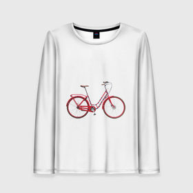 Женский лонгслив 3D с принтом Велосипед в Екатеринбурге, 100% полиэстер | длинные рукава, круглый вырез горловины, полуприлегающий силуэт | bicycle | байсикл | велик | красный | москва | педали