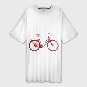 Платье-футболка 3D с принтом Велосипед в Екатеринбурге,  |  | bicycle | байсикл | велик | красный | москва | педали