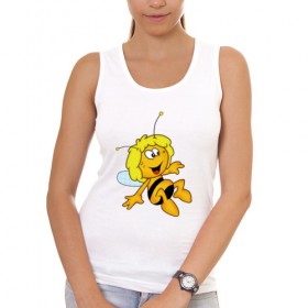 Женская майка хлопок с принтом пчелка Майя в Екатеринбурге, 95% хлопок, 5% эластан |  | вилли | майя | мая | пчелка | пчёлка майя | флип