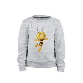 Детский свитшот хлопок с принтом пчелка Майя в Екатеринбурге, 100% хлопок | круглый вырез горловины, эластичные манжеты, пояс и воротник | вилли | майя | мая | пчелка | пчёлка майя | флип