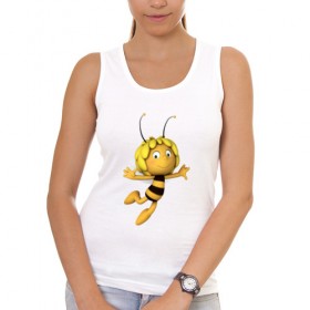 Женская майка хлопок с принтом пчелка Майя в Екатеринбурге, 95% хлопок, 5% эластан |  | вилли | майя | мая | пчелка | пчёлка майя | флип
