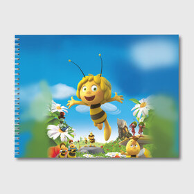 Альбом для рисования с принтом Пчелка Майя в Екатеринбурге, 100% бумага
 | матовая бумага, плотность 200 мг. | вилли | майя | мая | пчелка | пчёлка майя | флип