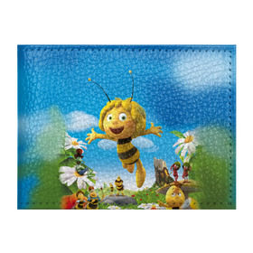 Обложка для студенческого билета с принтом Пчелка Майя в Екатеринбурге, натуральная кожа | Размер: 11*8 см; Печать на всей внешней стороне | вилли | майя | мая | пчелка | пчёлка майя | флип
