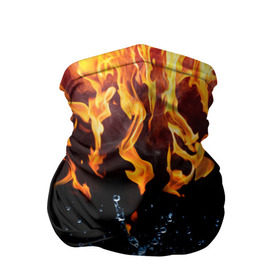 Бандана-труба 3D с принтом Две стихии в Екатеринбурге, 100% полиэстер, ткань с особыми свойствами — Activecool | плотность 150‒180 г/м2; хорошо тянется, но сохраняет форму | Тематика изображения на принте: cold | fire | ice | вода water | лёд | огонь | пламя | стихиz | холод