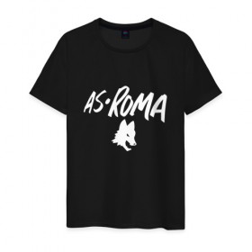 Мужская футболка хлопок с принтом A S Roma - White Graphic в Екатеринбурге, 100% хлопок | прямой крой, круглый вырез горловины, длина до линии бедер, слегка спущенное плечо. | 