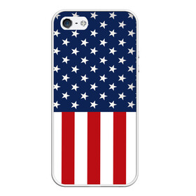 Чехол для iPhone 5/5S матовый с принтом Флаг США в Екатеринбурге, Силикон | Область печати: задняя сторона чехла, без боковых панелей | Тематика изображения на принте: flag | usa | патриотизм | сша | флаг