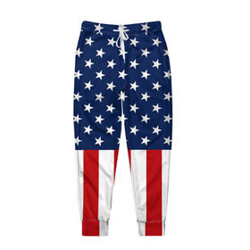 Мужские брюки 3D с принтом Флаг США в Екатеринбурге, 100% полиэстер | манжеты по низу, эластичный пояс регулируется шнурком, по бокам два кармана без застежек, внутренняя часть кармана из мелкой сетки | flag | usa | патриотизм | сша | флаг