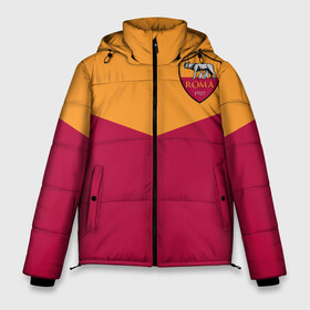Мужская зимняя куртка 3D с принтом A S Roma - Yellow and Red в Екатеринбурге, верх — 100% полиэстер; подкладка — 100% полиэстер; утеплитель — 100% полиэстер | длина ниже бедра, свободный силуэт Оверсайз. Есть воротник-стойка, отстегивающийся капюшон и ветрозащитная планка. 

Боковые карманы с листочкой на кнопках и внутренний карман на молнии. | рим | рома