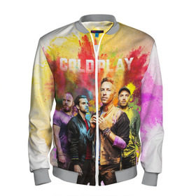 Мужской бомбер 3D с принтом Coldplay в Екатеринбурге, 100% полиэстер | застегивается на молнию, по бокам два кармана без застежек, по низу бомбера и на воротнике - эластичная резинка | cold play | rock | колд плей | колд плэй | колдплей | колдплэй | рок