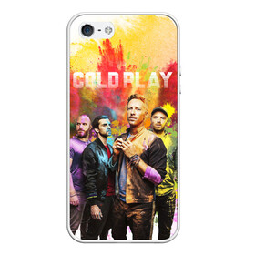 Чехол для iPhone 5/5S матовый с принтом Coldplay в Екатеринбурге, Силикон | Область печати: задняя сторона чехла, без боковых панелей | cold play | rock | колд плей | колд плэй | колдплей | колдплэй | рок