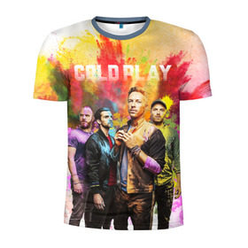 Мужская футболка 3D спортивная с принтом Coldplay в Екатеринбурге, 100% полиэстер с улучшенными характеристиками | приталенный силуэт, круглая горловина, широкие плечи, сужается к линии бедра | cold play | rock | колд плей | колд плэй | колдплей | колдплэй | рок