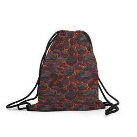 Рюкзак-мешок 3D с принтом Голем в Екатеринбурге, 100% полиэстер | плотность ткани — 200 г/м2, размер — 35 х 45 см; лямки — толстые шнурки, застежка на шнуровке, без карманов и подкладки | вулкан | голем | демон | жара | камень | лава | огонь | пламя | солнце