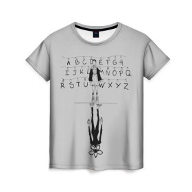 Женская футболка 3D с принтом Лампочки в Екатеринбурге, 100% полиэфир ( синтетическое хлопкоподобное полотно) | прямой крой, круглый вырез горловины, длина до линии бедер | stranger things | гирлянда | очень странные дела