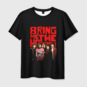 Мужская футболка 3D с принтом Группа Bring Me the Horizon в Екатеринбурге, 100% полиэфир | прямой крой, круглый вырез горловины, длина до линии бедер | bmth | bring me the horizon | альтернативный метал | альтернативный рок | группа | достань для меня горизонт | дэткор | метал | рок | электроник рок