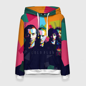 Женская толстовка 3D с принтом Coldplay в Екатеринбурге, 100% полиэстер  | двухслойный капюшон со шнурком для регулировки, мягкие манжеты на рукавах и по низу толстовки, спереди карман-кенгуру с мягким внутренним слоем. | cold play | rock | колд плей | колд плэй | колдплей | колдплэй | рок