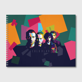 Альбом для рисования с принтом Coldplay в Екатеринбурге, 100% бумага
 | матовая бумага, плотность 200 мг. | cold play | rock | колд плей | колд плэй | колдплей | колдплэй | рок