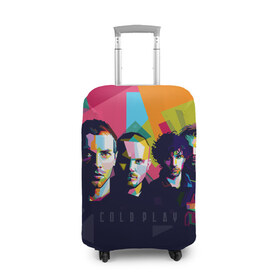Чехол для чемодана 3D с принтом Coldplay в Екатеринбурге, 86% полиэфир, 14% спандекс | двустороннее нанесение принта, прорези для ручек и колес | cold play | rock | колд плей | колд плэй | колдплей | колдплэй | рок