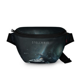 Поясная сумка 3D с принтом Stellaris в Екатеринбурге, 100% полиэстер | плотная ткань, ремень с регулируемой длиной, внутри несколько карманов для мелочей, основное отделение и карман с обратной стороны сумки застегиваются на молнию | stellaris