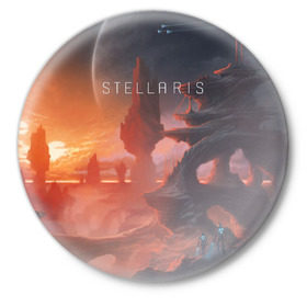 Значок с принтом Stellaris в Екатеринбурге,  металл | круглая форма, металлическая застежка в виде булавки | Тематика изображения на принте: stellaris
