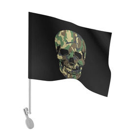 Флаг для автомобиля с принтом Череп Армия в Екатеринбурге, 100% полиэстер | Размер: 30*21 см | army | biker | ffm | skeleton | skull | армия | байкер | камуфляж | каска | скелет | череп | шлем