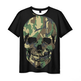 Мужская футболка 3D с принтом Череп Армия в Екатеринбурге, 100% полиэфир | прямой крой, круглый вырез горловины, длина до линии бедер | army | biker | ffm | skeleton | skull | армия | байкер | камуфляж | каска | скелет | череп | шлем