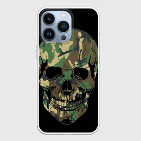 Чехол для iPhone 13 Pro с принтом Череп Армия в Екатеринбурге,  |  | army | biker | ffm | skeleton | skull | армия | байкер | камуфляж | каска | скелет | череп | шлем