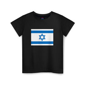 Детская футболка хлопок с принтом Израиль в Екатеринбурге, 100% хлопок | круглый вырез горловины, полуприлегающий силуэт, длина до линии бедер | Тематика изображения на принте: 