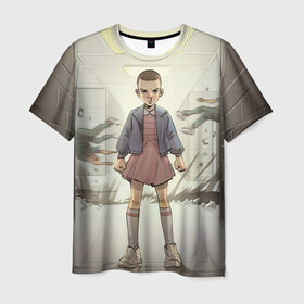Мужская футболка 3D с принтом Girl в Екатеринбурге, 100% полиэфир | прямой крой, круглый вырез горловины, длина до линии бедер | Тематика изображения на принте: stranger things | очень странные дела