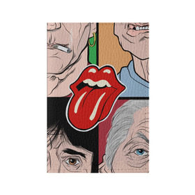 Обложка для паспорта матовая кожа с принтом Rolling Stones в Екатеринбурге, натуральная матовая кожа | размер 19,3 х 13,7 см; прозрачные пластиковые крепления | Тематика изображения на принте: beatles | rolling stones | битлз | блюз | мик джаггер | музыка | рок | рок н ролл | роллинг стоунз