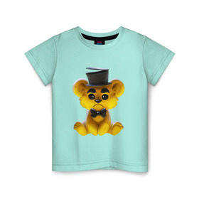Детская футболка хлопок с принтом Golden Freddy в Екатеринбурге, 100% хлопок | круглый вырез горловины, полуприлегающий силуэт, длина до линии бедер | five nights at freddys | golden freddy | золотой фредди | медведь | мишка