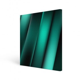 Холст квадратный с принтом Emerald lines в Екатеринбурге, 100% ПВХ |  | абстракция | геометрия | зеленый