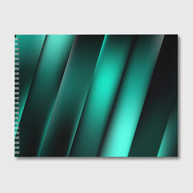 Альбом для рисования с принтом Emerald lines в Екатеринбурге, 100% бумага
 | матовая бумага, плотность 200 мг. | абстракция | геометрия | зеленый