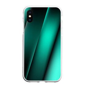 Чехол для iPhone XS Max матовый с принтом Emerald lines в Екатеринбурге, Силикон | Область печати: задняя сторона чехла, без боковых панелей | Тематика изображения на принте: абстракция | геометрия | зеленый