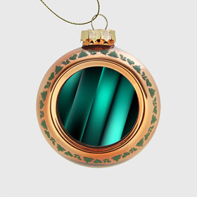 Стеклянный ёлочный шар с принтом Emerald lines в Екатеринбурге, Стекло | Диаметр: 80 мм | абстракция | геометрия | зеленый