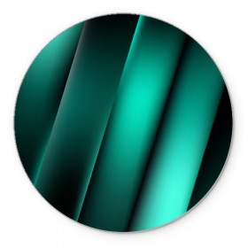 Коврик круглый с принтом Emerald lines в Екатеринбурге, резина и полиэстер | круглая форма, изображение наносится на всю лицевую часть | абстракция | геометрия | зеленый