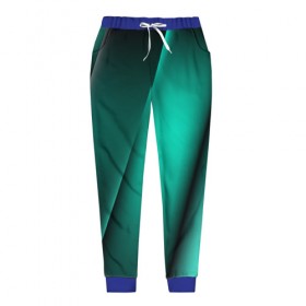 Женские брюки 3D с принтом Emerald lines в Екатеринбурге, полиэстер 100% | прямой крой, два кармана без застежек по бокам, с мягкой трикотажной резинкой на поясе и по низу штанин. В поясе для дополнительного комфорта — широкие завязки | абстракция | геометрия | зеленый