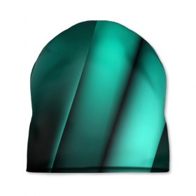 Шапка 3D с принтом Emerald lines в Екатеринбурге, 100% полиэстер | универсальный размер, печать по всей поверхности изделия | абстракция | геометрия | зеленый