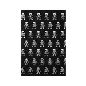 Обложка для паспорта матовая кожа с принтом Undertale в Екатеринбурге, натуральная матовая кожа | размер 19,3 х 13,7 см; прозрачные пластиковые крепления | napstablook | sans