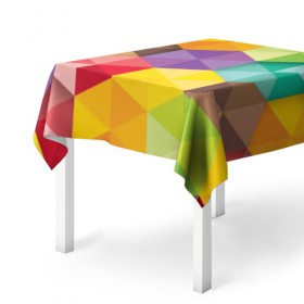 Скатерть 3D с принтом Цветные зонтики в Екатеринбурге, 100% полиэстер (ткань не мнется и не растягивается) | Размер: 150*150 см | 