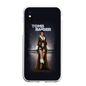 Чехол для iPhone XS Max матовый с принтом TOMB RAIDER в Екатеринбурге, Силикон | Область печати: задняя сторона чехла, без боковых панелей | game | girl | gun | lara croft | tomb raider | девушка | игра | оружие | пистолет